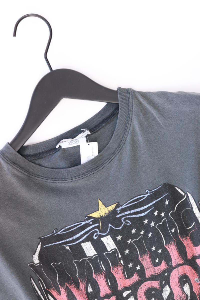 Pull&Bear Printshirt Gr. M Kurzarm grau aus Baumwolle - Image 3
