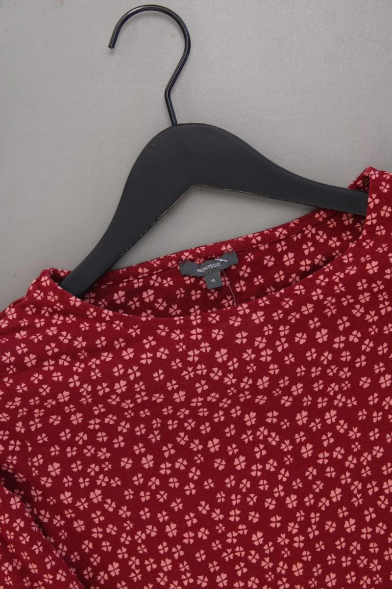 Montego Shirt mit Kleeblattmuster Gr. M Langarm rot aus Baumwolle - Image 2