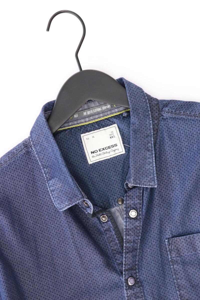 No Excess Langarmhemd für Herren Gr. XL blau aus Baumwolle - Image 3