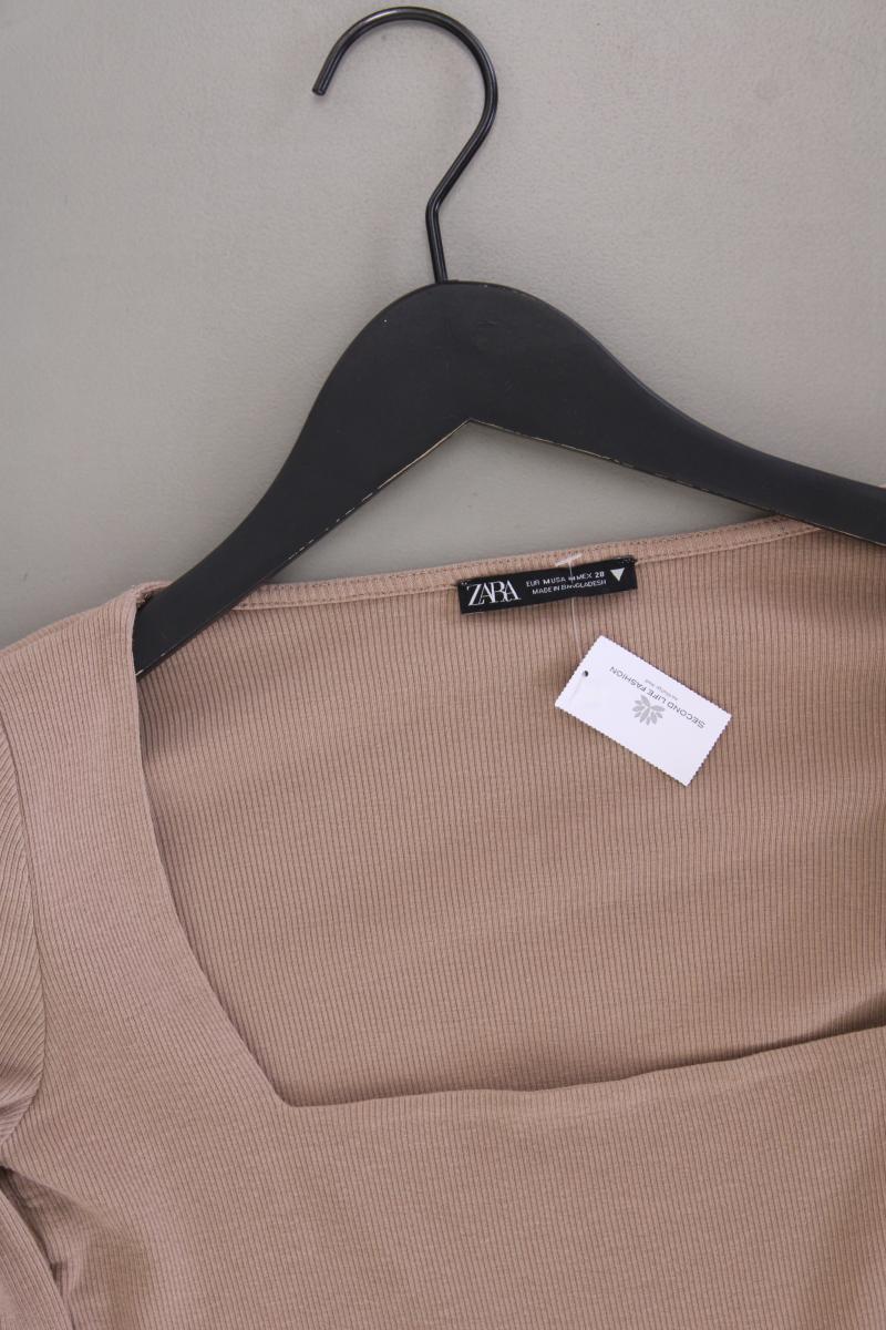 Zara Cropped Shirt Gr. M Langarm braun aus Baumwolle - Image 2