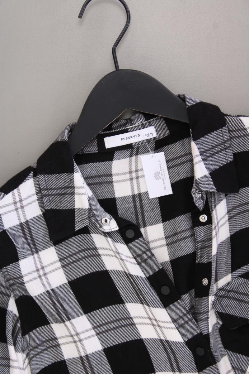 Reserved Karobluse Gr. 34 kariert Langarm schwarz aus Viskose - Image 2