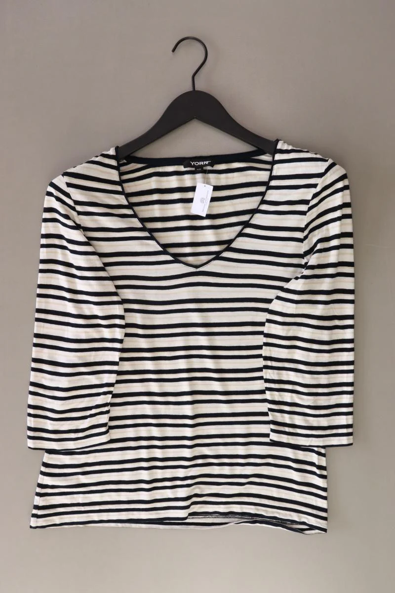 YORN Ringelshirt Gr. 40 gestreift 3/4 Ärmel creme aus Viskose