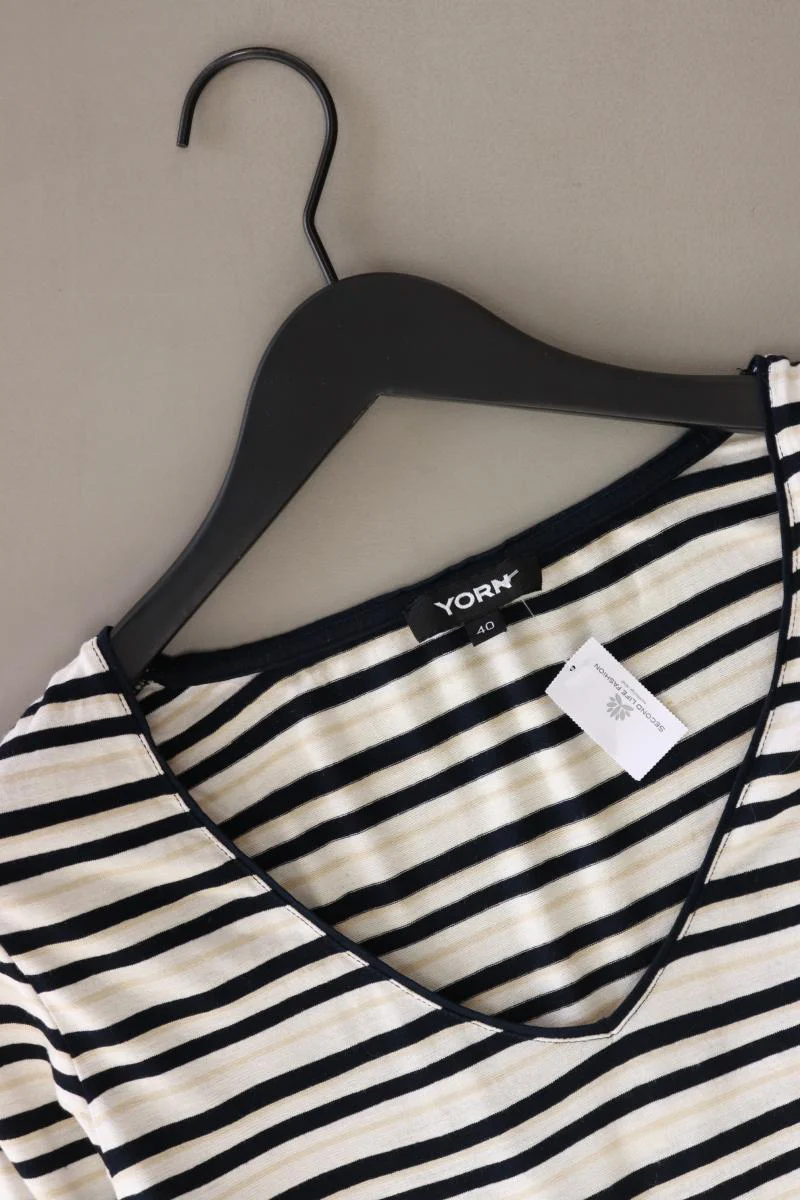 YORN Ringelshirt Gr. 40 gestreift 3/4 Ärmel creme aus Viskose - Image 3