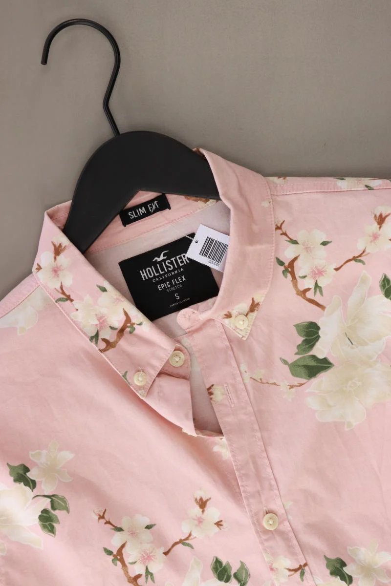Hollister Kurzarmhemd für Herren Gr. S mit Blumenmuster rosa aus Baumwolle - Image 3