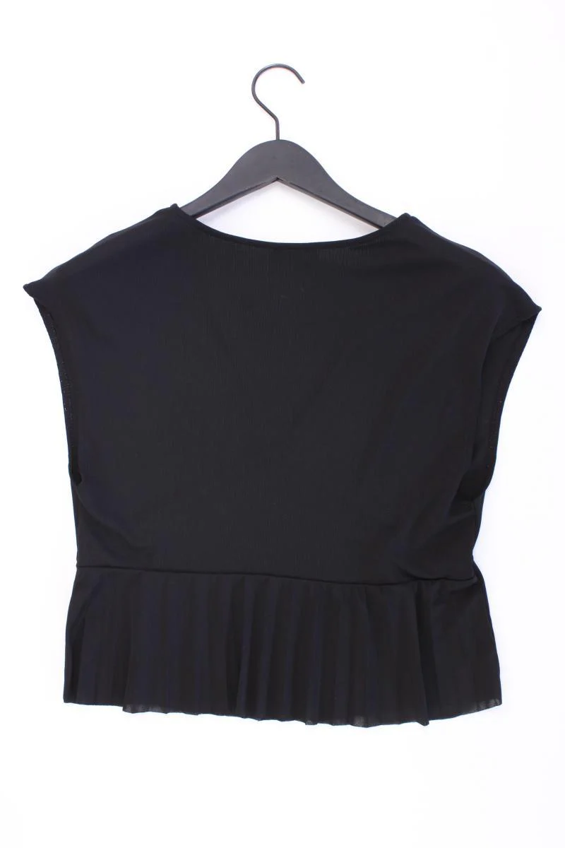 Zara Shirt mit V-Ausschnitt Gr. S Kurzarm schwarz aus Polyester - Image 3