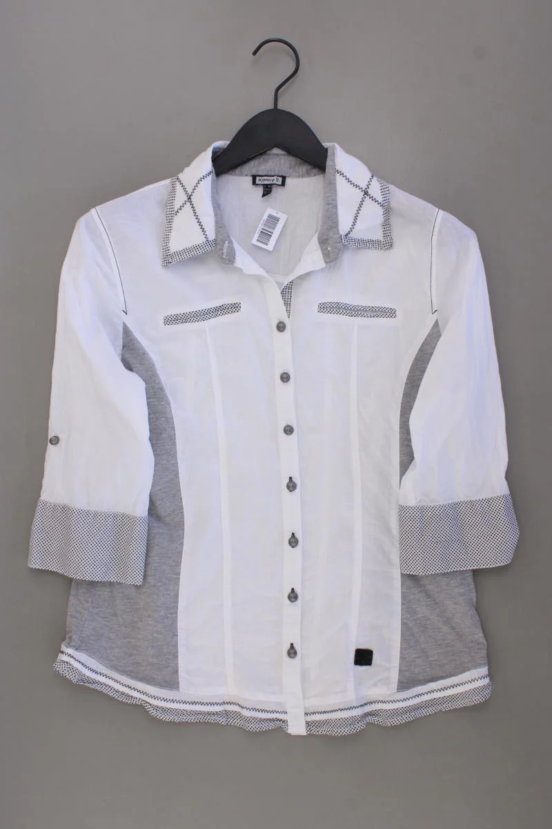 Kenny S. Classic Bluse Gr. 40 3/4 Ärmel weiß aus Baumwolle