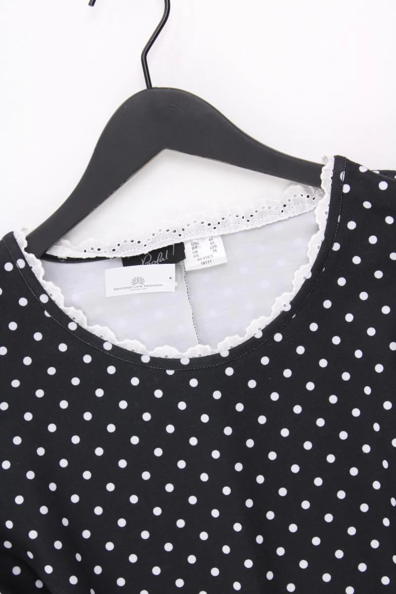 Paola Kurzarmkleid Gr. 48 gepunktet schwarz aus Polyester - Image 2