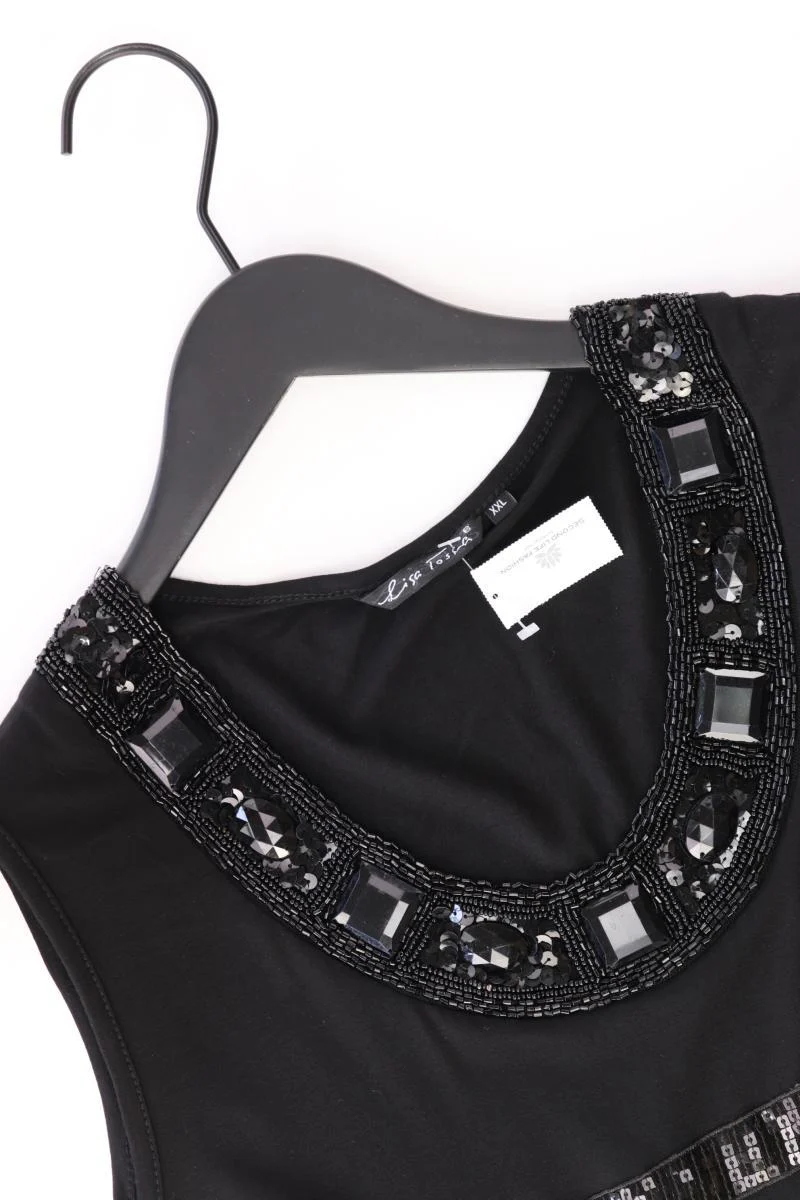 Lisa Tossa Abendkleid Gr. XXL Träger mit Pailletten schwarz aus Viskose - Image 3
