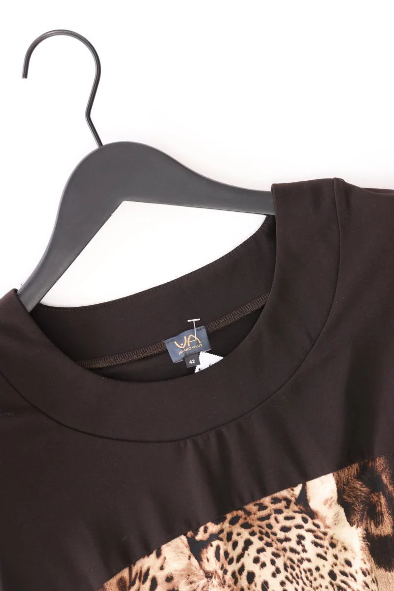 VA Milano Jerseykleid Gr. 42 mit Tierdruck 3/4 Ärmel braun aus Polyester - Image 3