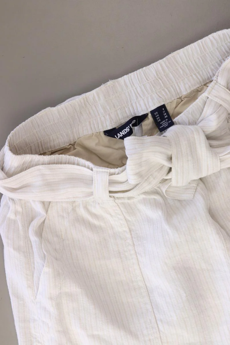 Lands' End Leinenrock Gr. 38 gestreift creme - Image 3