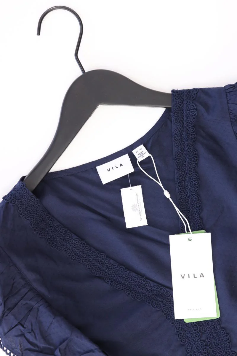 Vila Kurzarmbluse Gr. 42 neu mit Etikett Neupreis: 34,99€! blau aus Viskose - Image 3