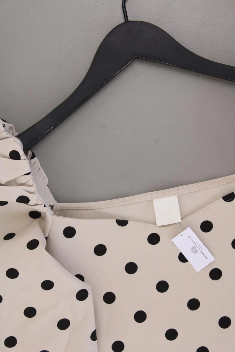 H&M Shirt Gr. S gepunktet Kurzarm creme aus Viskose - Image 2