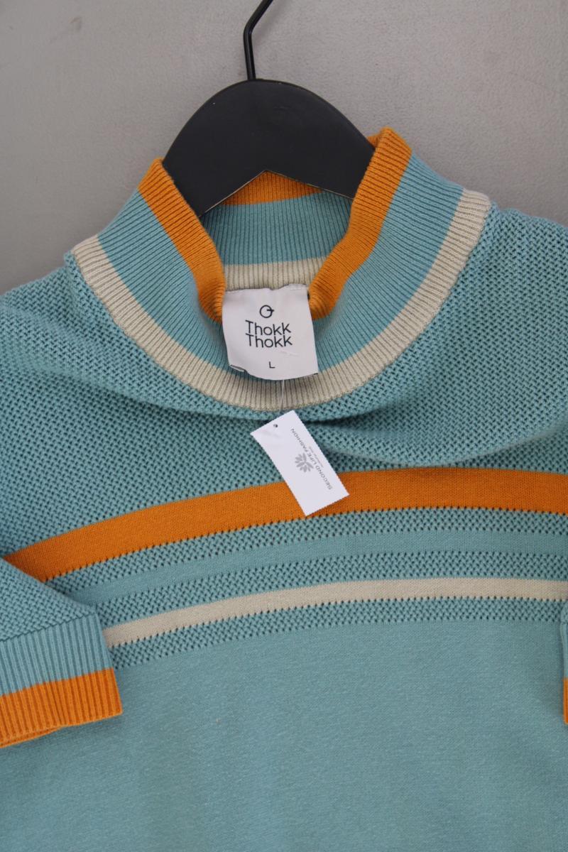 Thokk Thokk Strickshirt Gr. L Kurzarm blau aus Baumwolle - Image 2