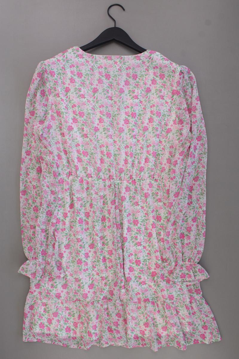 Pull&Bear Chiffonkleid Gr. 42 mit Blumenmuster Langarm rosa - Image 3