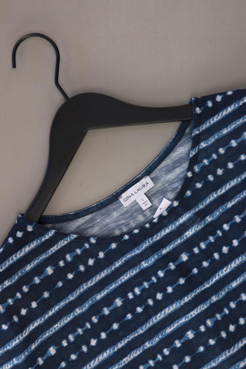 Gina Laura Printshirt Gr. L Kurzarm blau aus Polyester - Image 3