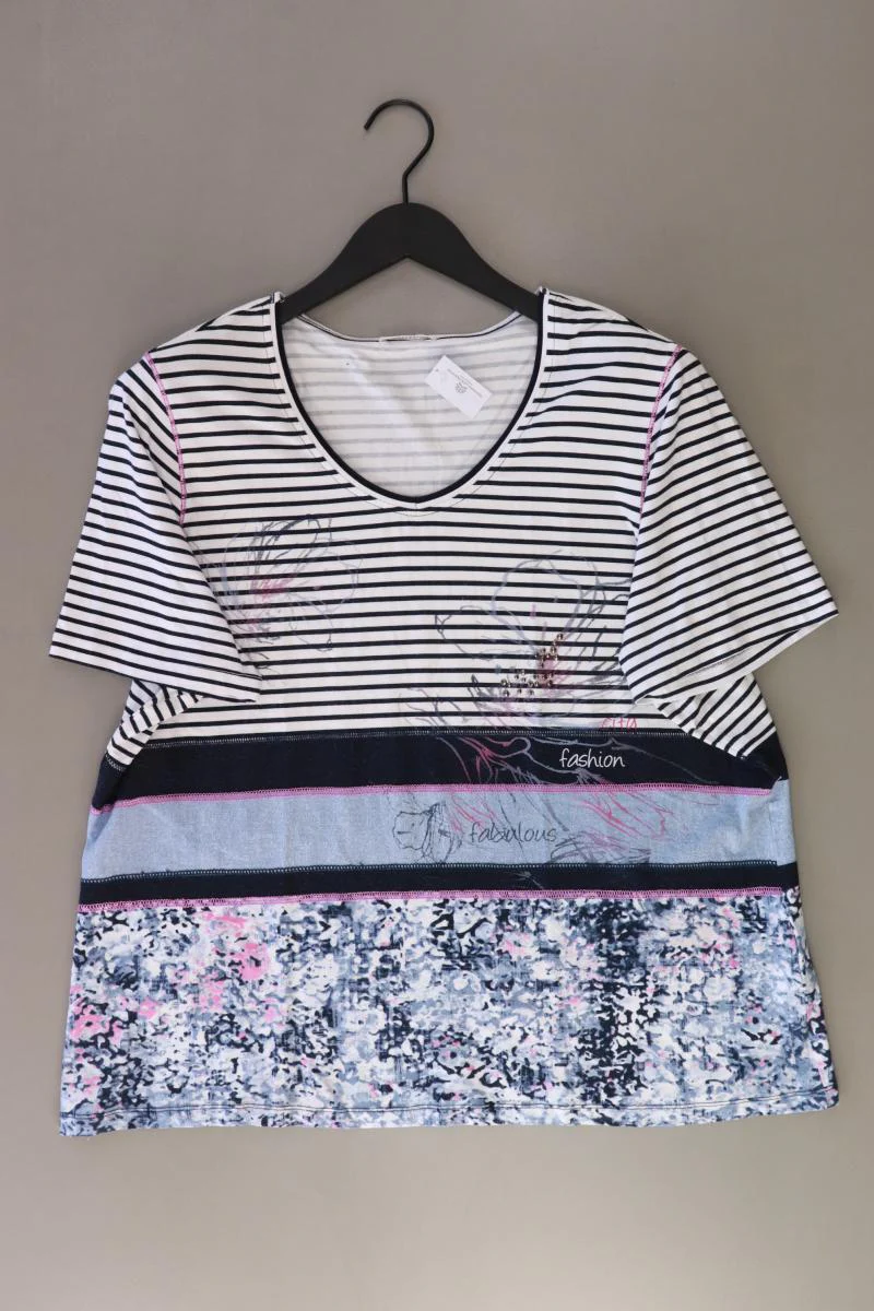 Bonita Ringelshirt Gr. XL gestreift Kurzarm blau aus Viskose