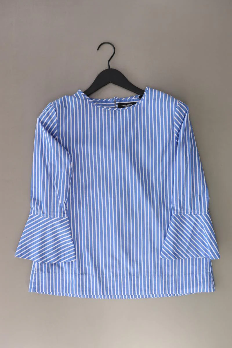 Lawrence Grey Regular Bluse Gr. 36 gestreift 3/4 Ärmel blau aus Baumwolle