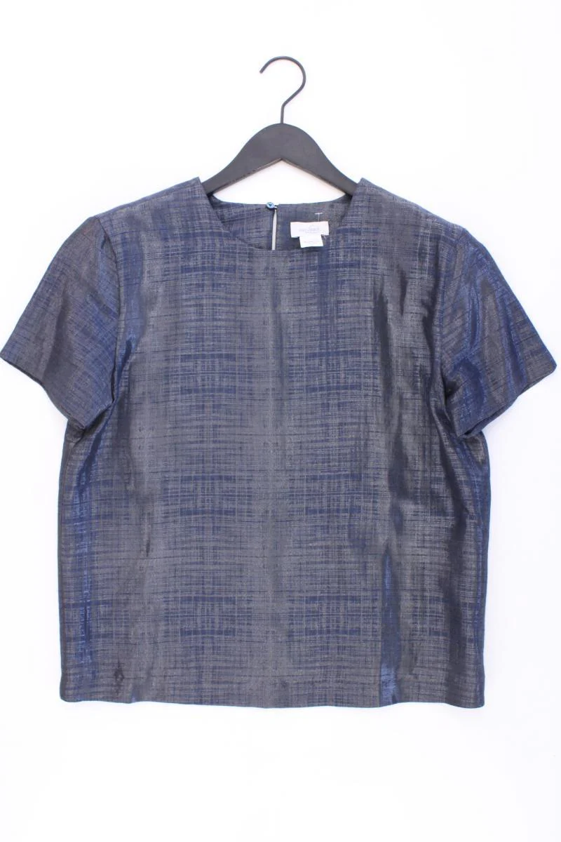 van Laack Kurzarmbluse Gr. 36 blau aus Viskose