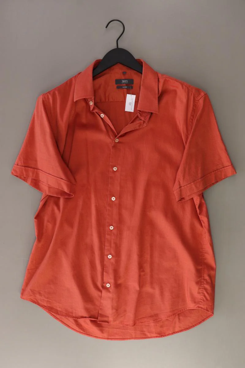 Jake*s Kurzarmhemd für Herren Gr. Hemdgröße 43/44 orange aus Baumwolle