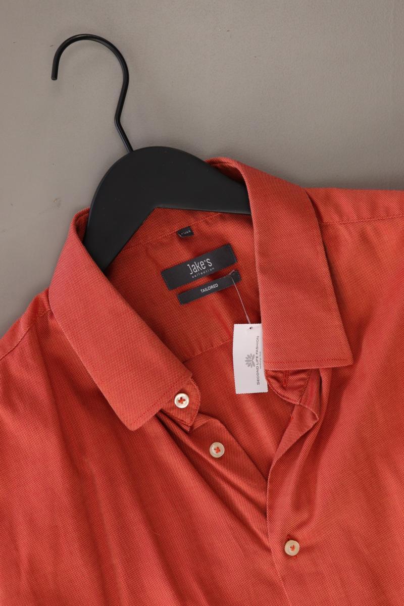 Jake*s Kurzarmhemd für Herren Gr. Hemdgröße 43/44 orange aus Baumwolle - Image 3