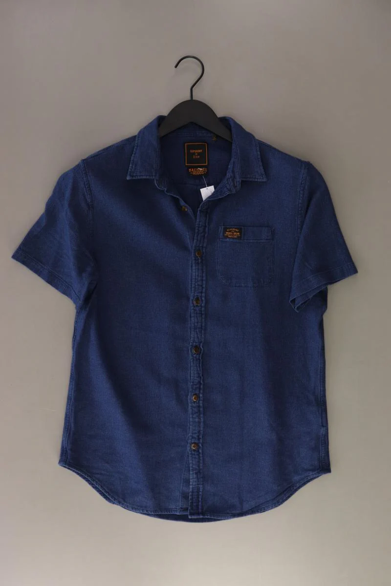 Superdry Kurzarmhemd für Herren Gr. L blau aus Baumwolle