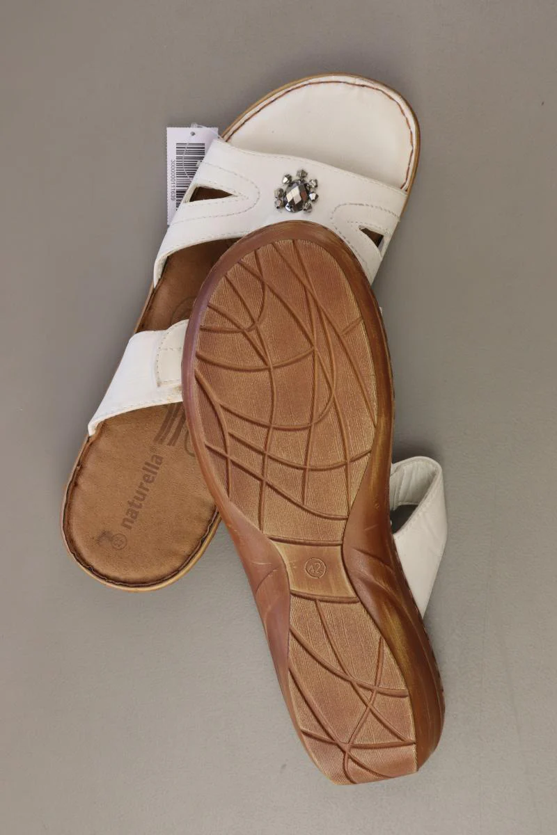 Naturella Sandalen Gr. 42 neuwertig weiß aus Kunstleder - Image 2