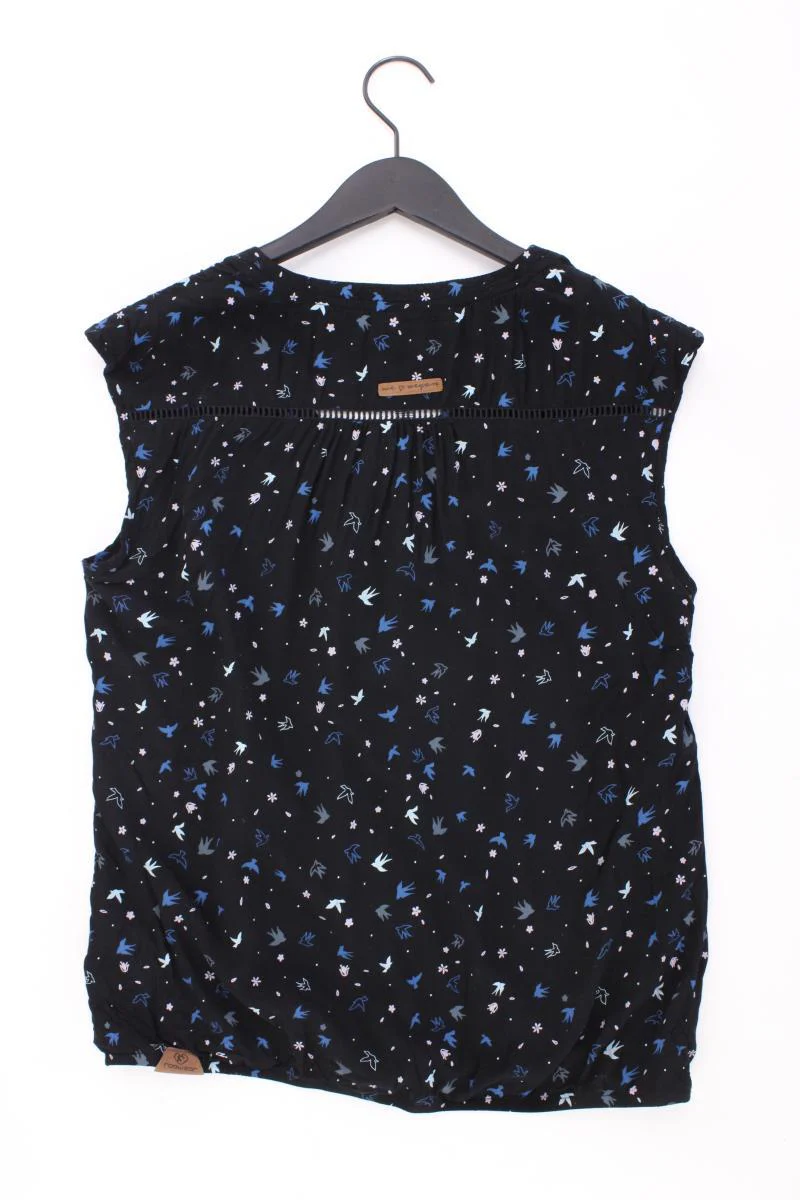 Ragwear Bluse mit Vogelmuster Gr. L mit Tierdruck Kurzarm schwarz aus Viskose - Image 3