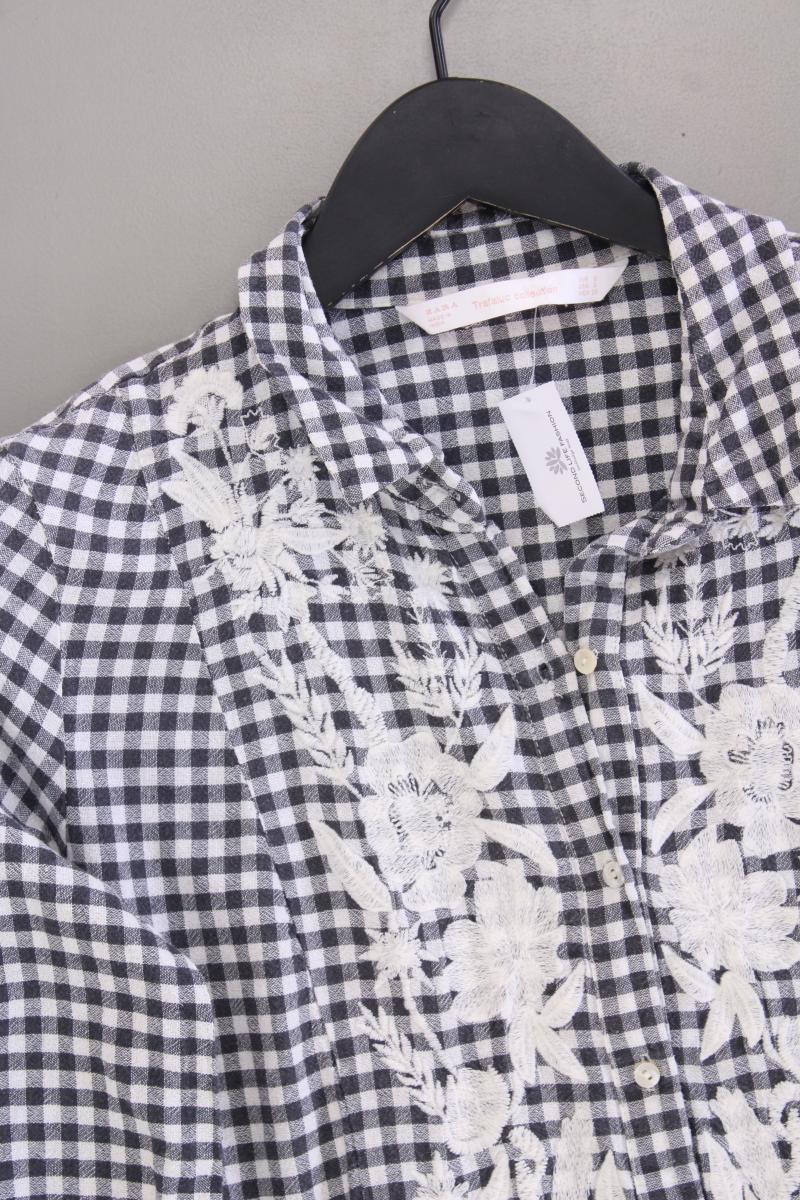 Trafaluc by Zara Longbluse Gr. S kariert 3/4 Ärmel grau - Image 2