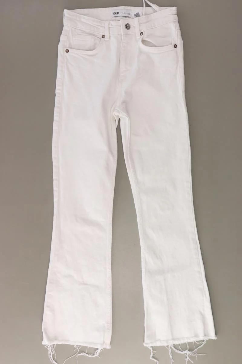 Zara Straight Jeans Gr. 34 weiß aus Baumwolle