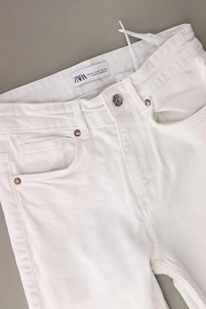Zara Straight Jeans Gr. 34 weiß aus Baumwolle - Image 3
