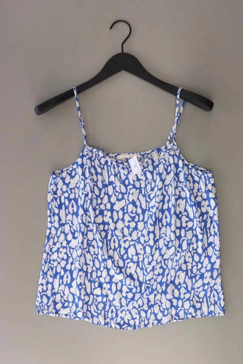 Esprit Spaghetti-Top Gr. M mit Tierdruck blau aus Viskose