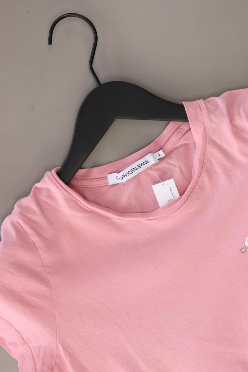 Calvin Klein Jeans T-Shirt Gr. S Kurzarm rosa aus Baumwolle - Image 3
