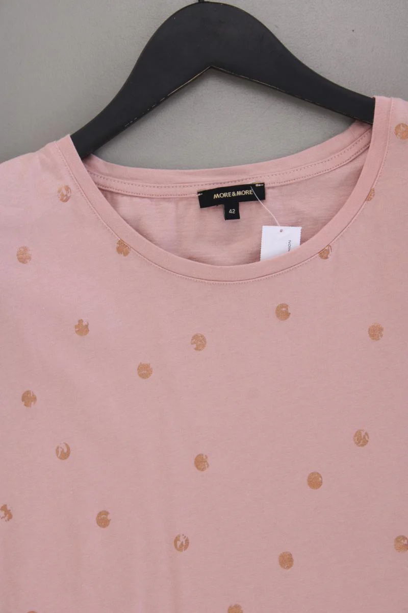 More&More T-Shirt Gr. 42 gepunktet Kurzarm rosa aus Baumwolle - Image 2