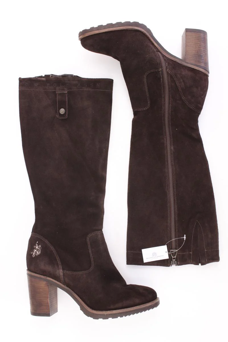 U.S. Polo Assn High-Heel Stiefel Gr. 39 neuwertig braun aus Leder - Image 2