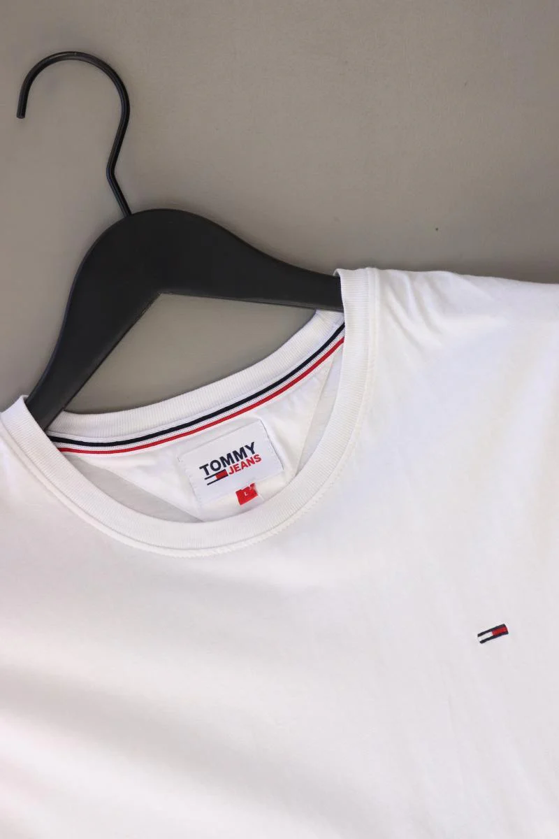 Tommy Jeans T-Shirt für Herren Gr. L Kurzarm weiß aus Baumwolle - Image 3