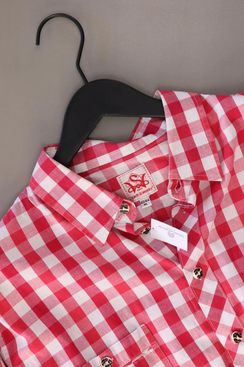 Spieth Wensky Trachtenhemd für Herren Gr. XL kariert Langarm rot aus Baumwolle - Image 3