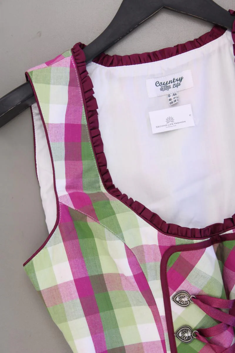 Country Life Dirndl Gr. 44 kariert Ärmellos lila aus Baumwolle - Image 2