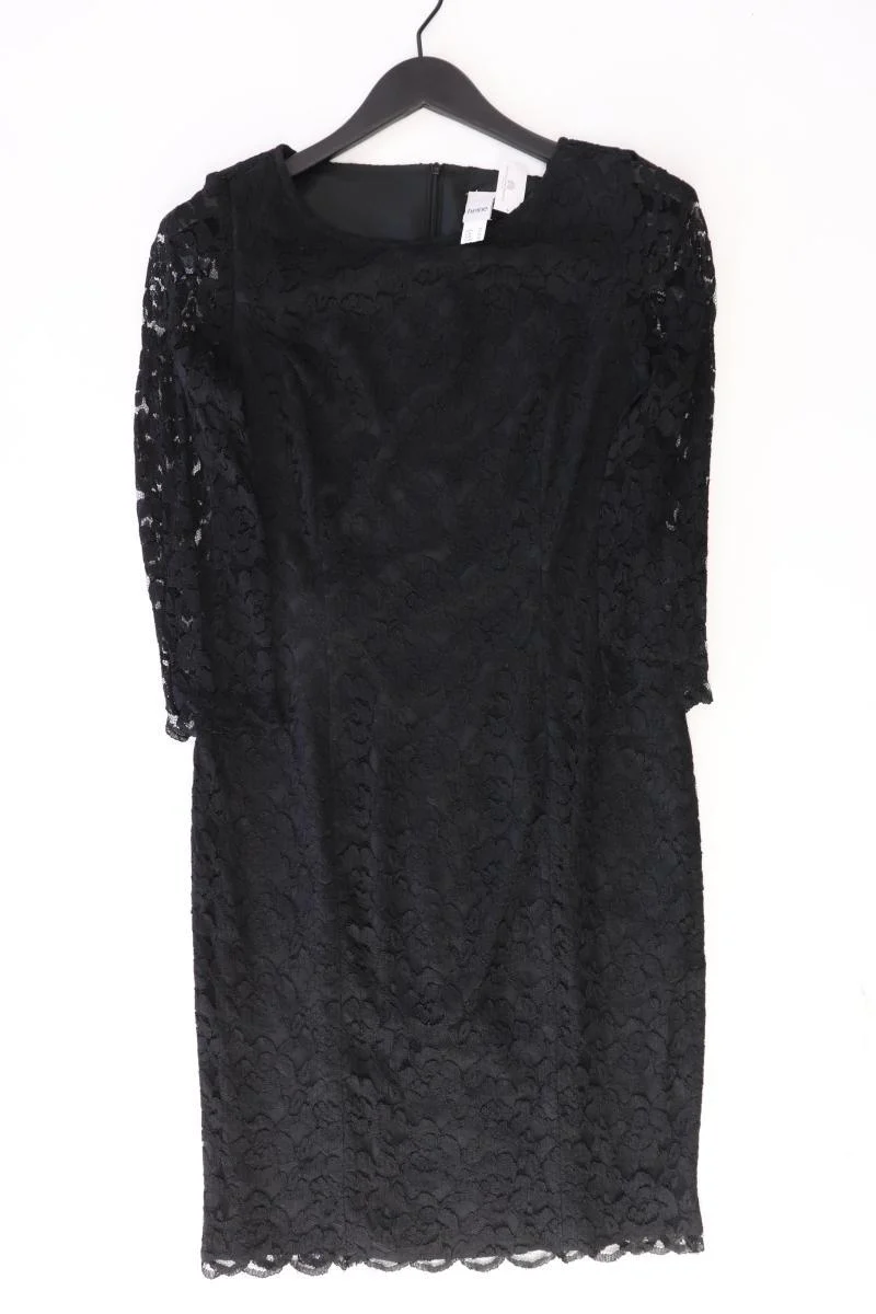 Heine Spitzenkleid Gr. 38 Langarm schwarz aus Polyester