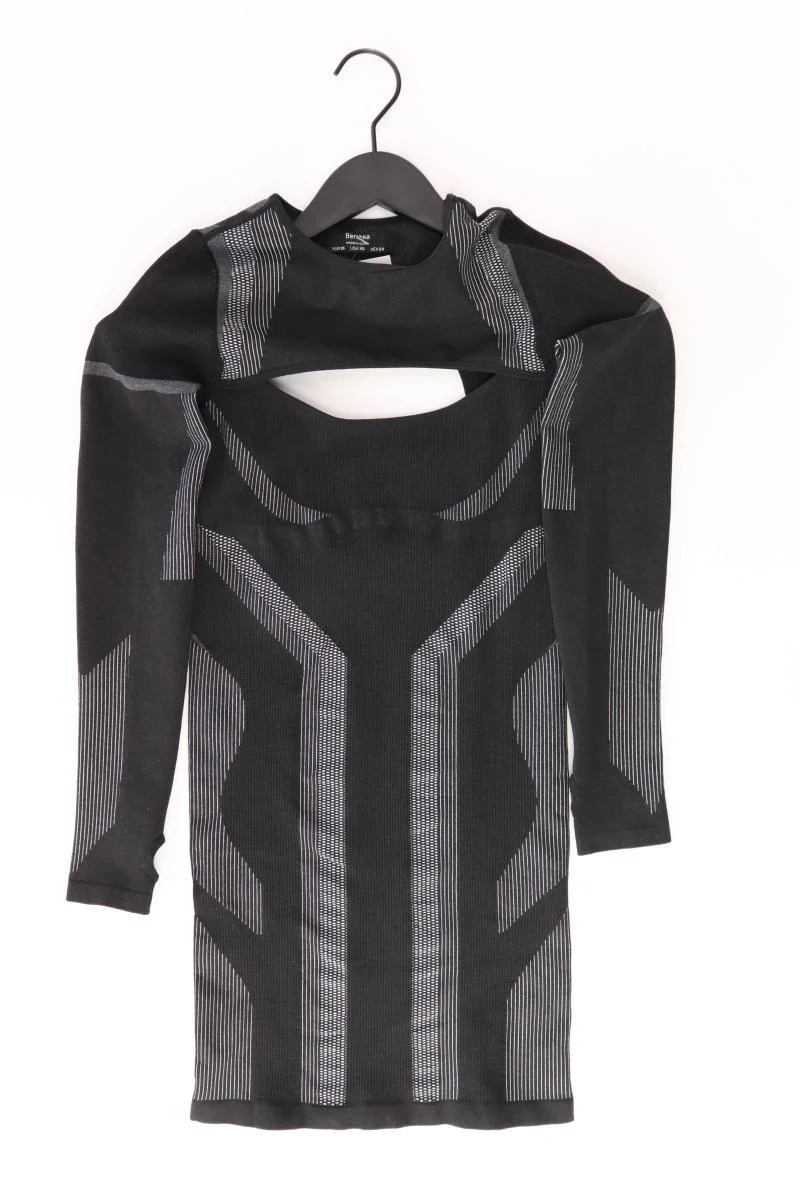 Bershka Schlauchkleid Gr. XS Langarm grau aus Polyester