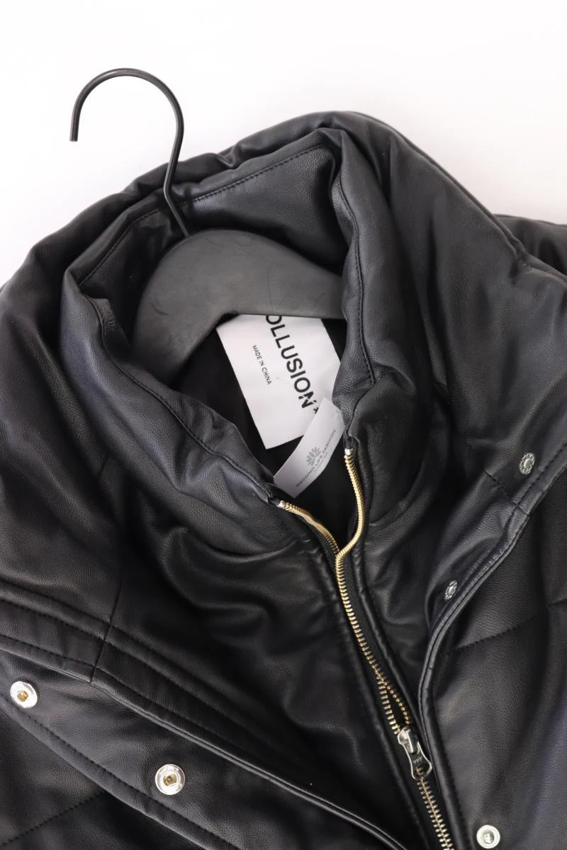 COLLUSION Kunstlederjacke Gr. 36 schwarz - Image 3