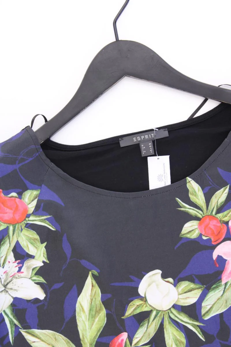 Esprit Kurzarmbluse Gr. M mit Blumenmuster schwarz aus Polyester - Image 2