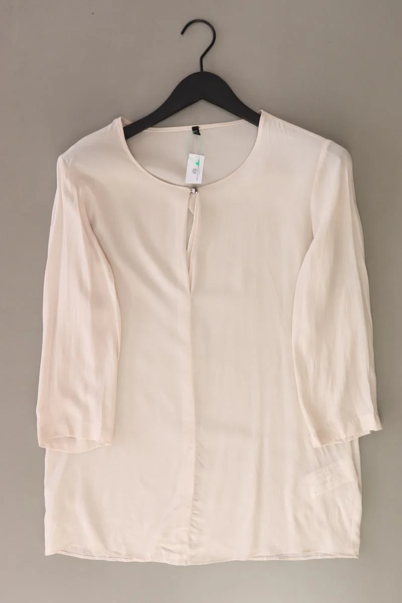 Benetton Regular Bluse Gr. S 3/4 Ärmel creme aus Viskose