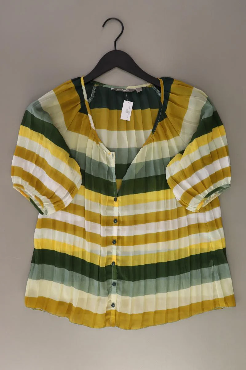 Sandwich_ Kurzarmbluse Gr. 36 gestreift gelb aus Polyester