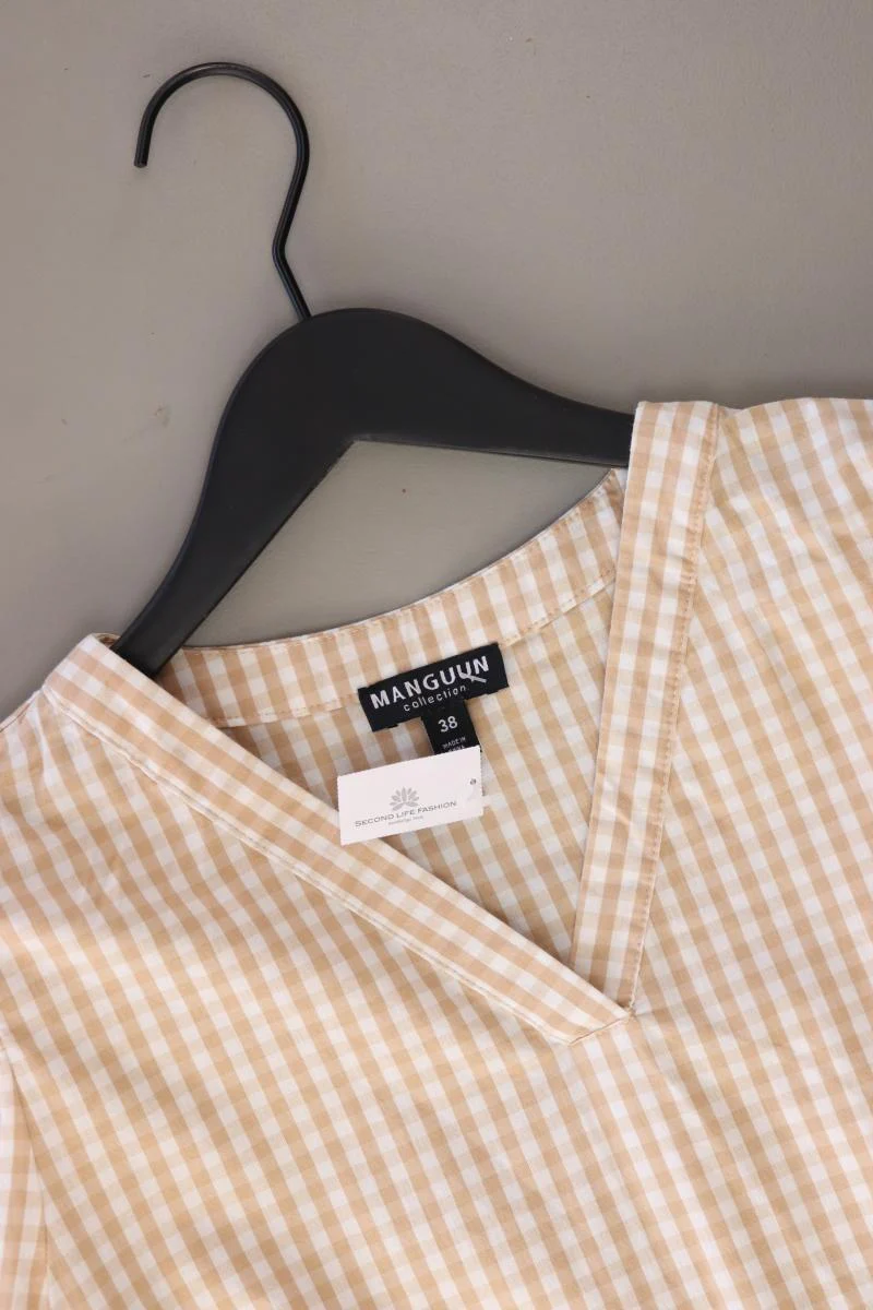 Manguun Kurzarmkleid Gr. 38 kariert braun aus Baumwolle - Image 3