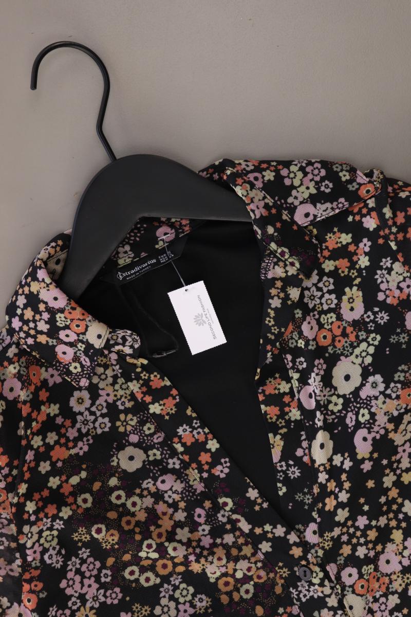 Stradivarius Polokleid Gr. S mit Blumenmuster 3/4 Ärmel schwarz aus Polyester - Image 3