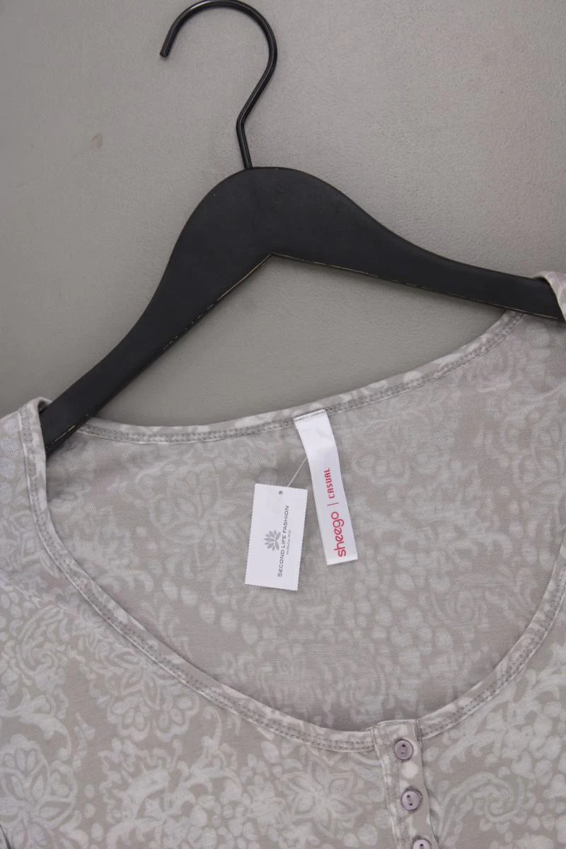 sheego T-Shirt Gr. 44/46 Kurzarm grau aus Baumwolle - Image 2