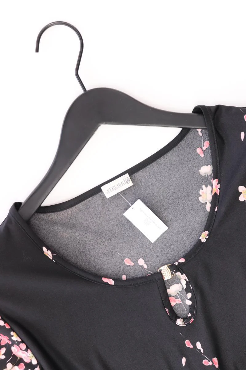 Atelier GS Kurzarmbluse Gr. Kurzgröße 23 mit Blumenmuster schwarz aus Polyester - Image 3
