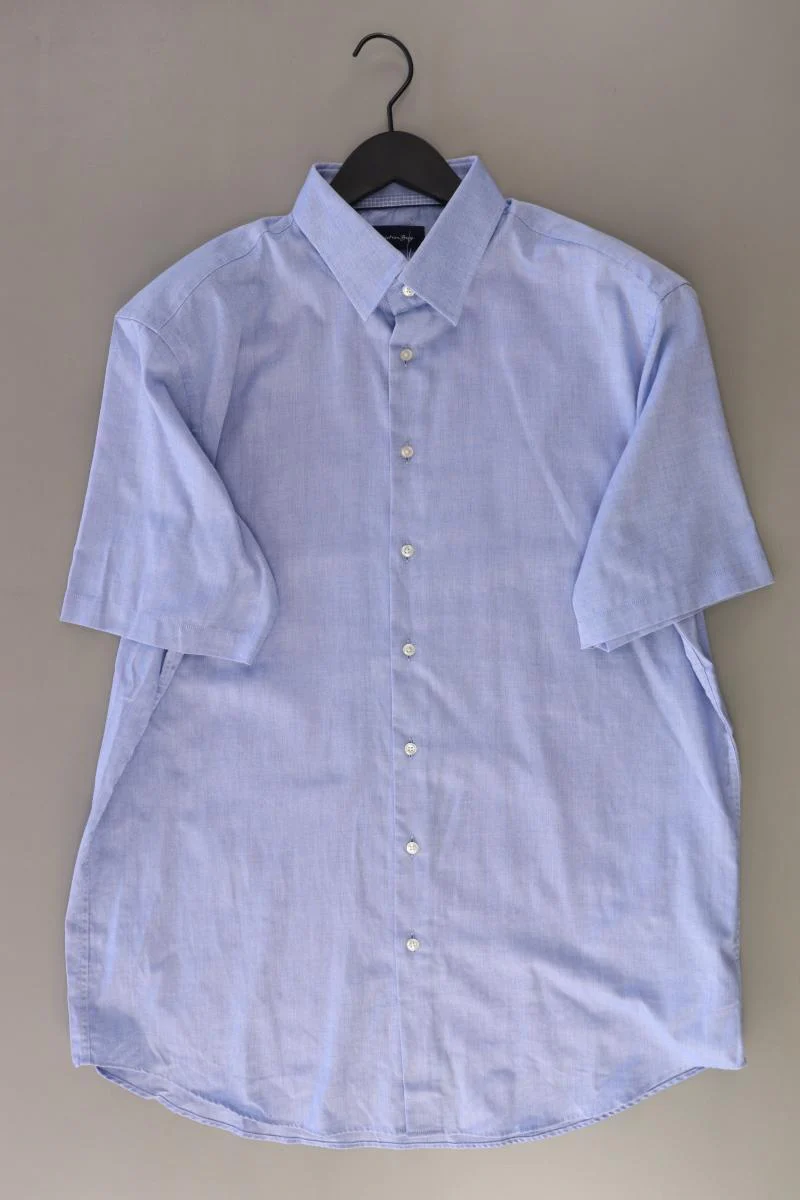 Christian Berg Kurzarmhemd für Herren Gr. Hemdgröße 43 blau aus Baumwolle