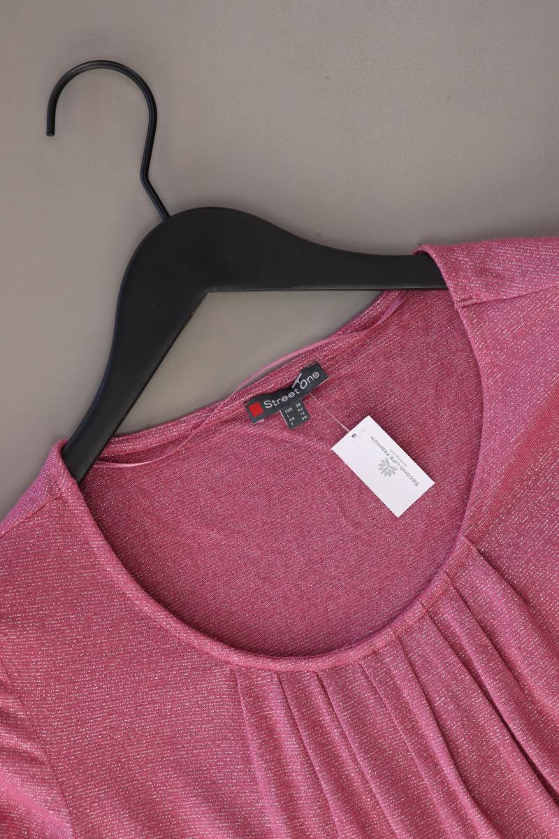 Street One T-Shirt Gr. 38 Kurzarm mit Glitzer rosa aus Viskose - Image 3