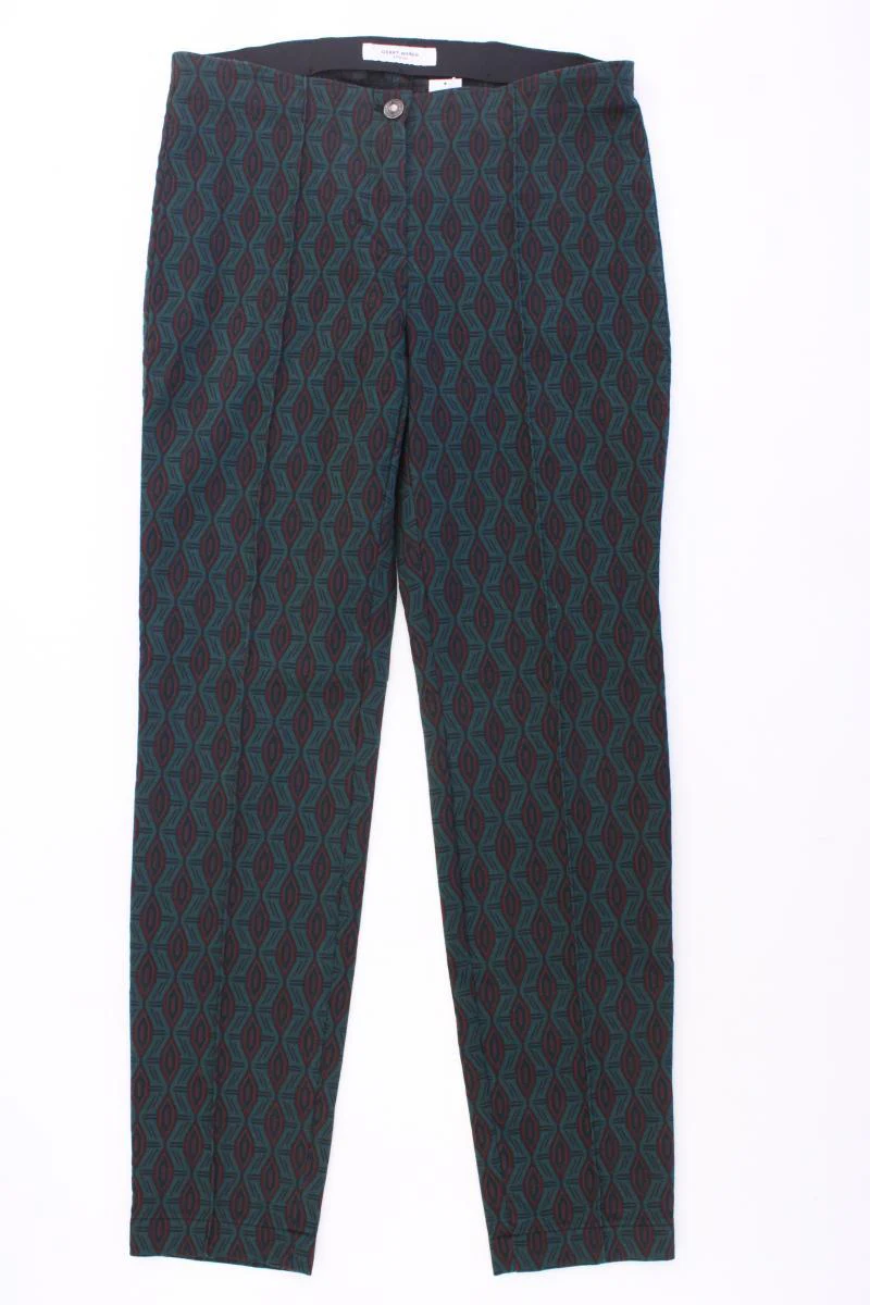 Gerry Weber Stoffhose Gr. 36 geometrisches Muster grün aus Baumwolle